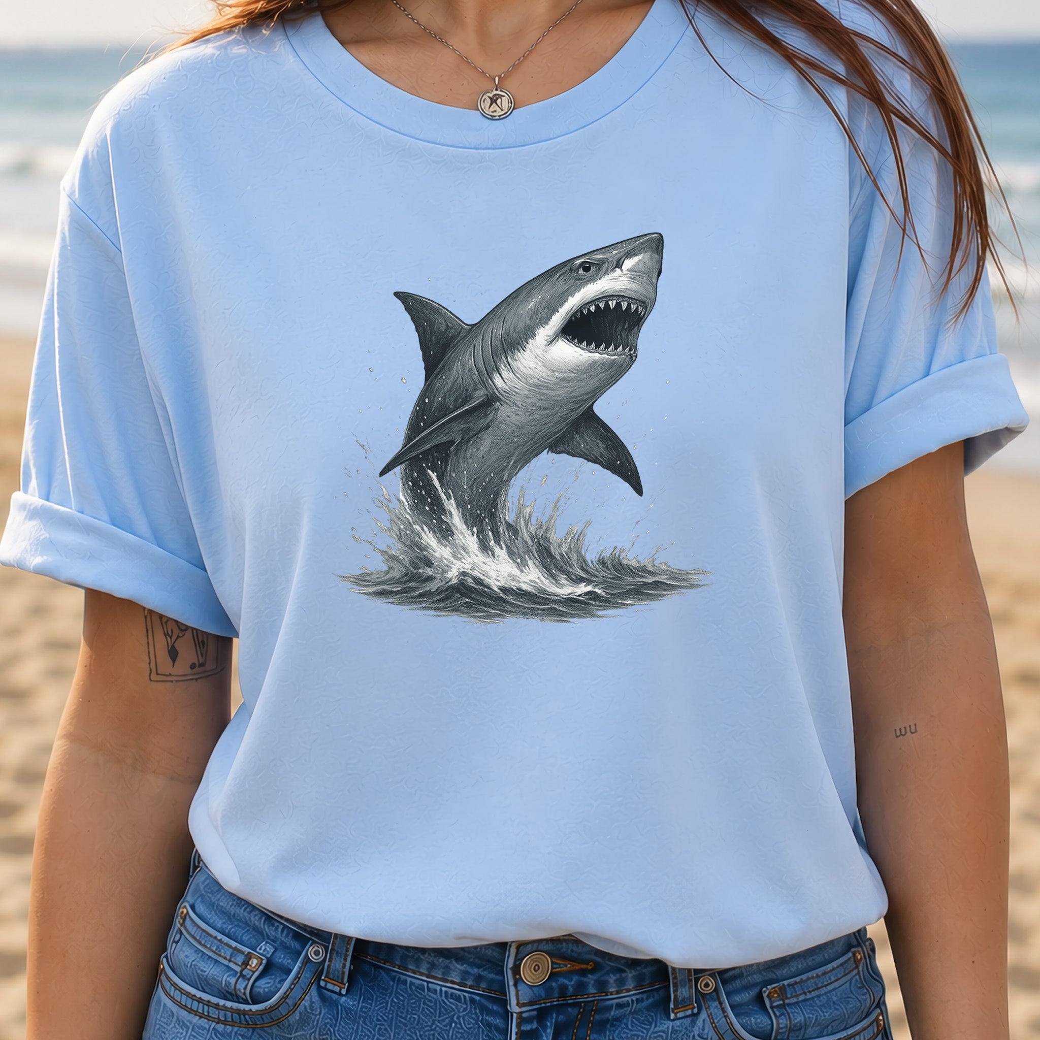 Great White Shark T-Shirt – Bold Ocean Predator Tee for Shark Lovers