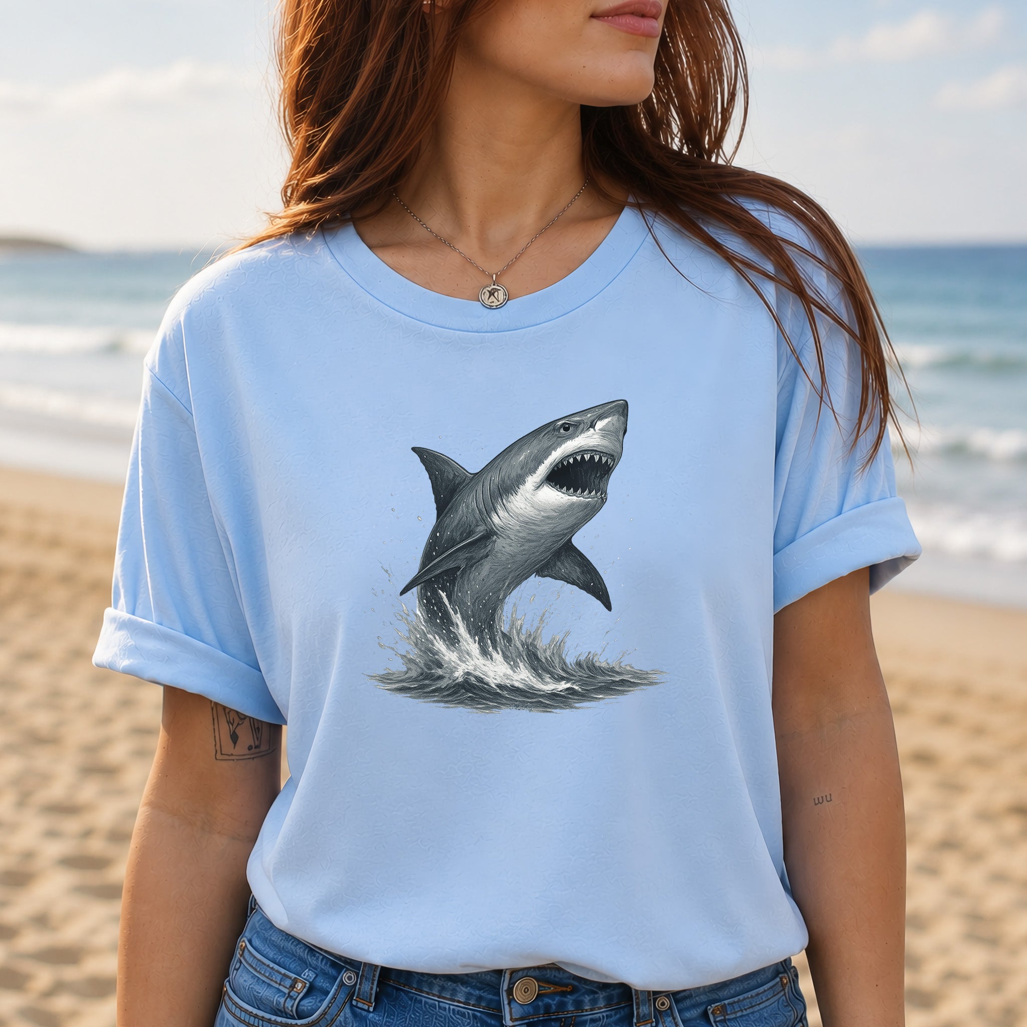 Great White Shark T-Shirt – Bold Ocean Predator Tee for Shark Lovers