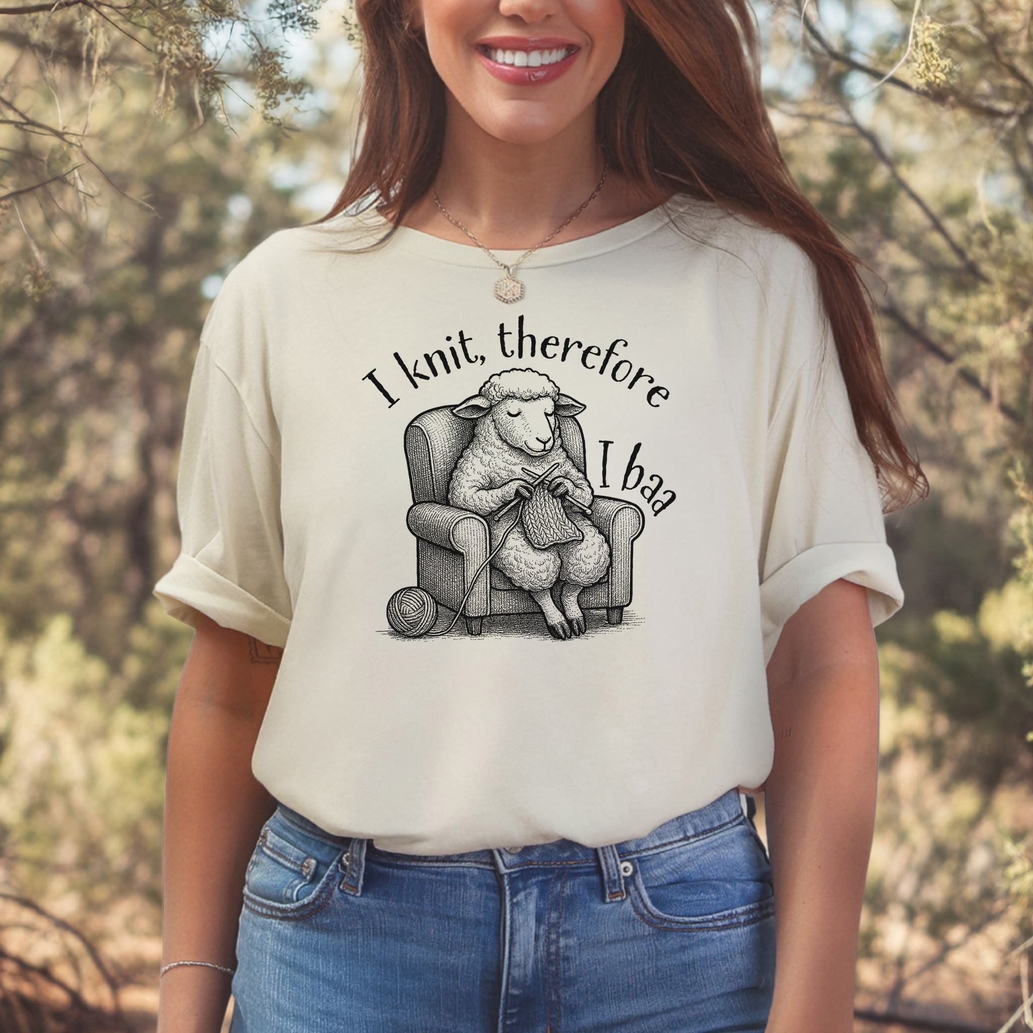 Knitting Sheep Philosophy T-Shirt – Funny Knitter Gift for Animal Lovers