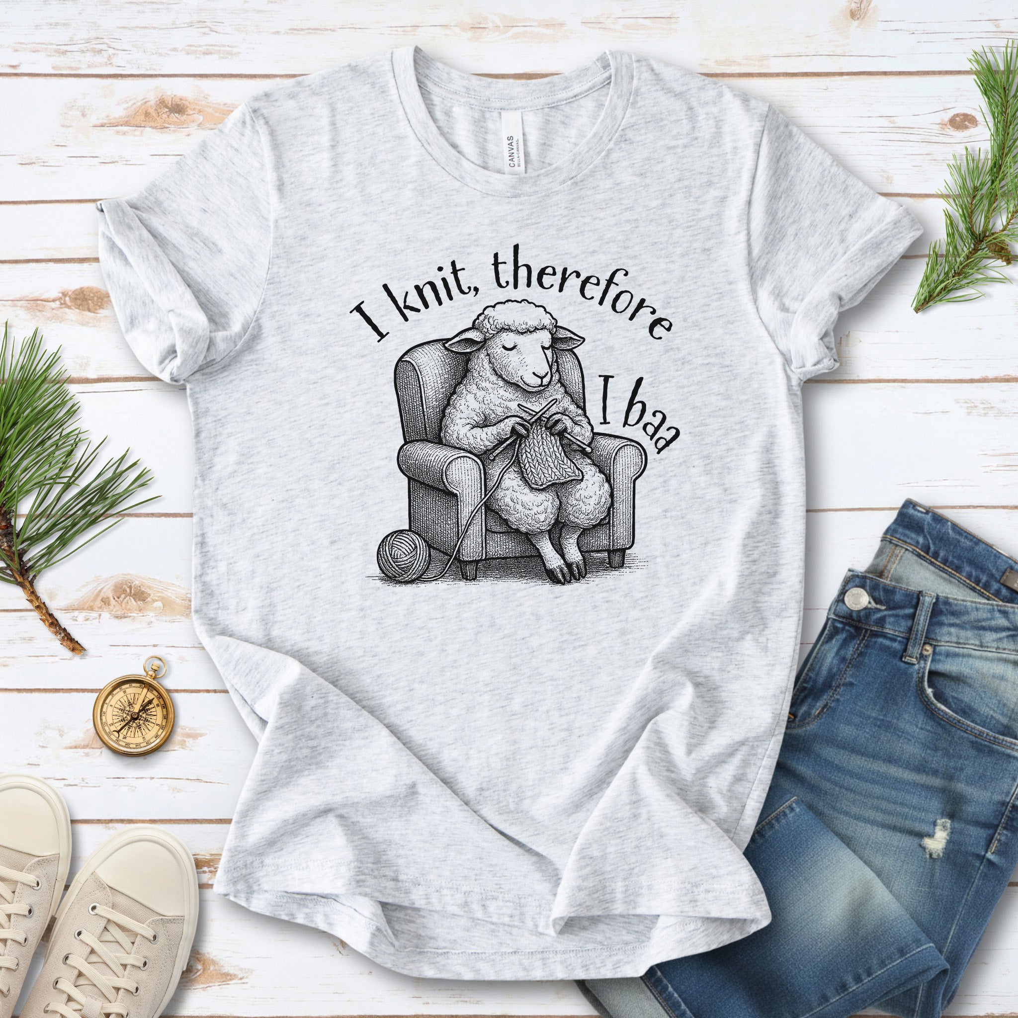 Knitting Sheep Philosophy T-Shirt – Funny Knitter Gift for Animal Lovers