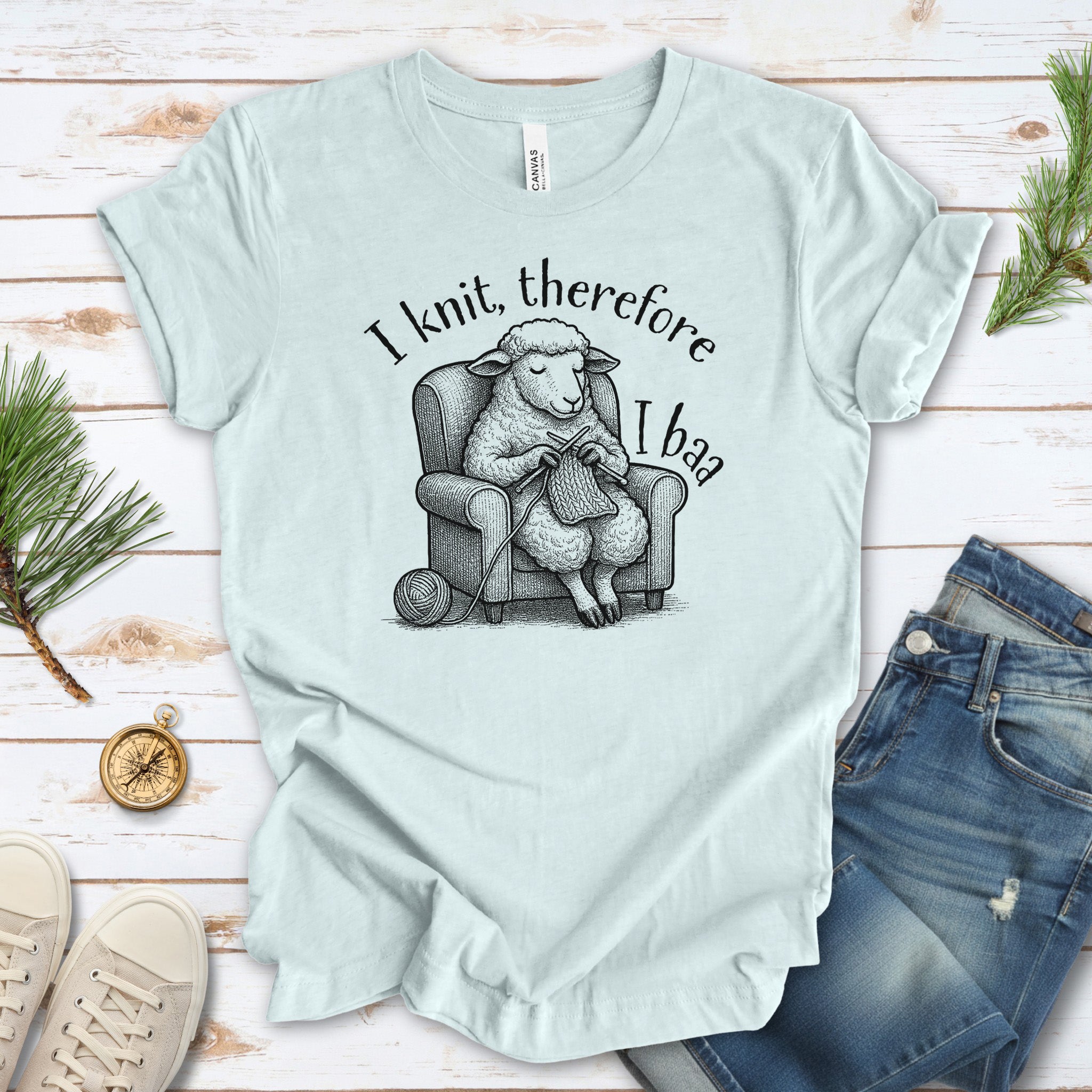 Knitting Sheep Philosophy T-Shirt – Funny Knitter Gift for Animal Lovers