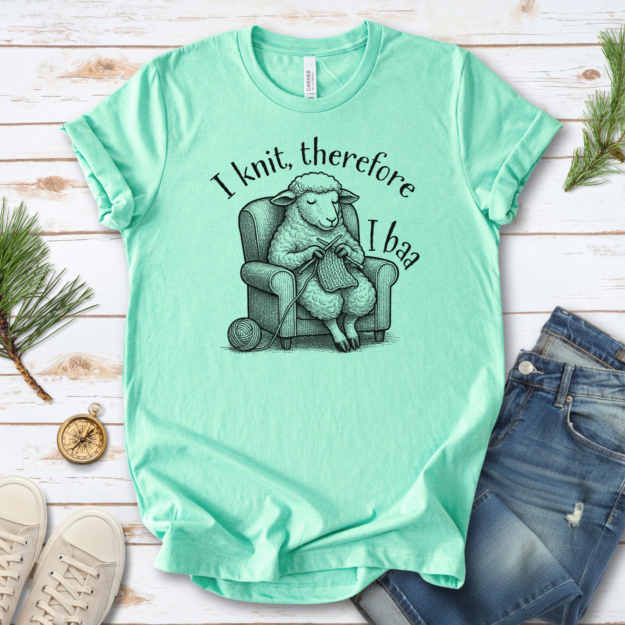 Knitting Sheep Philosophy T-Shirt – Funny Knitter Gift for Animal Lovers