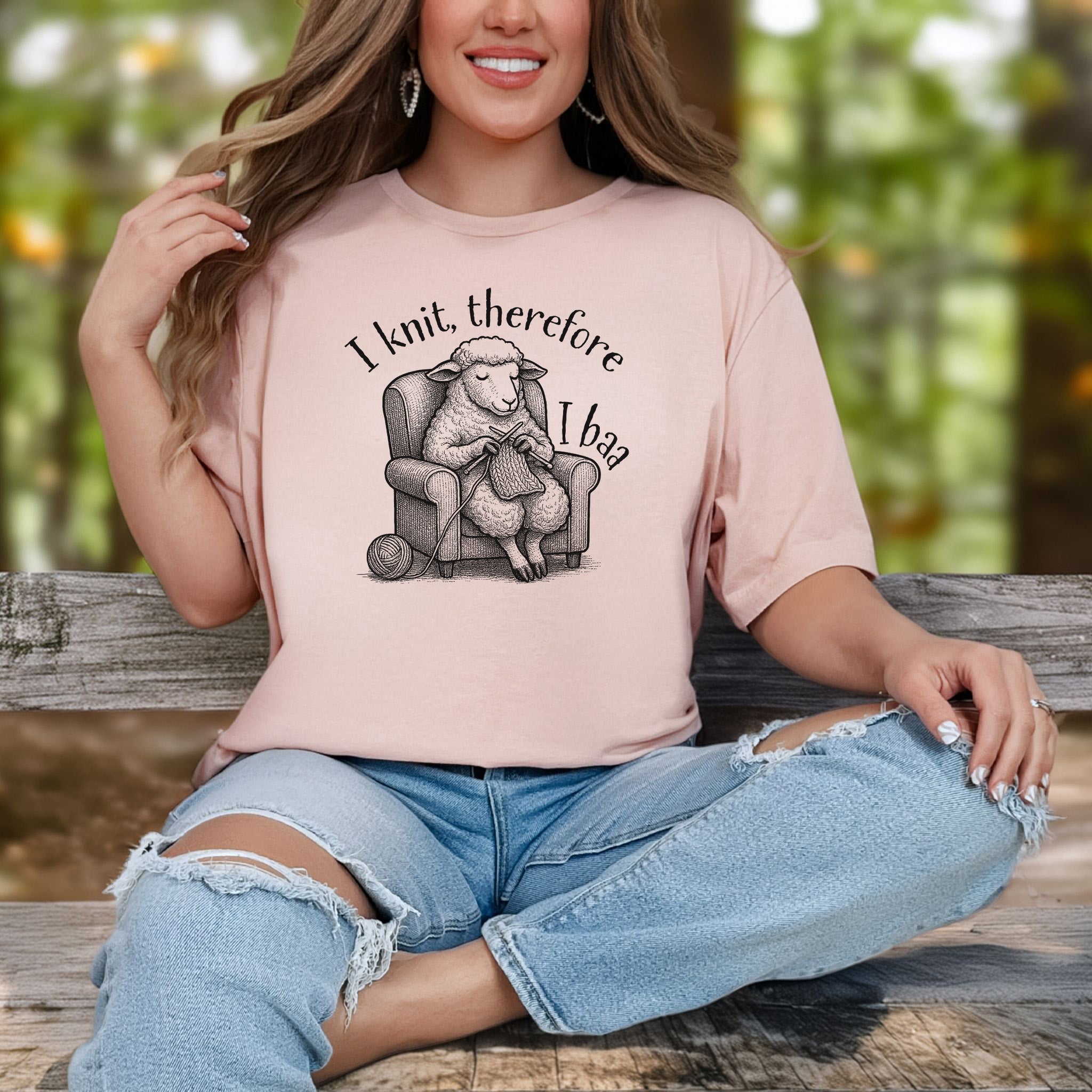 Knitting Sheep Philosophy T-Shirt – Funny Knitter Gift for Animal Lovers
