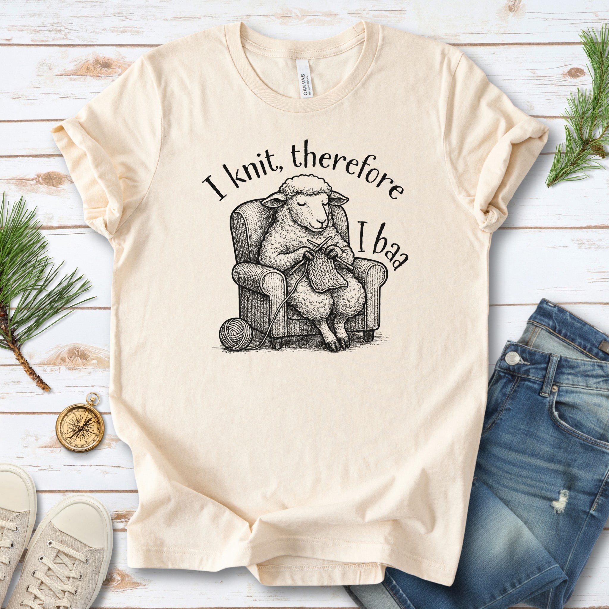 Knitting Sheep Philosophy T-Shirt – Funny Knitter Gift for Animal Lovers