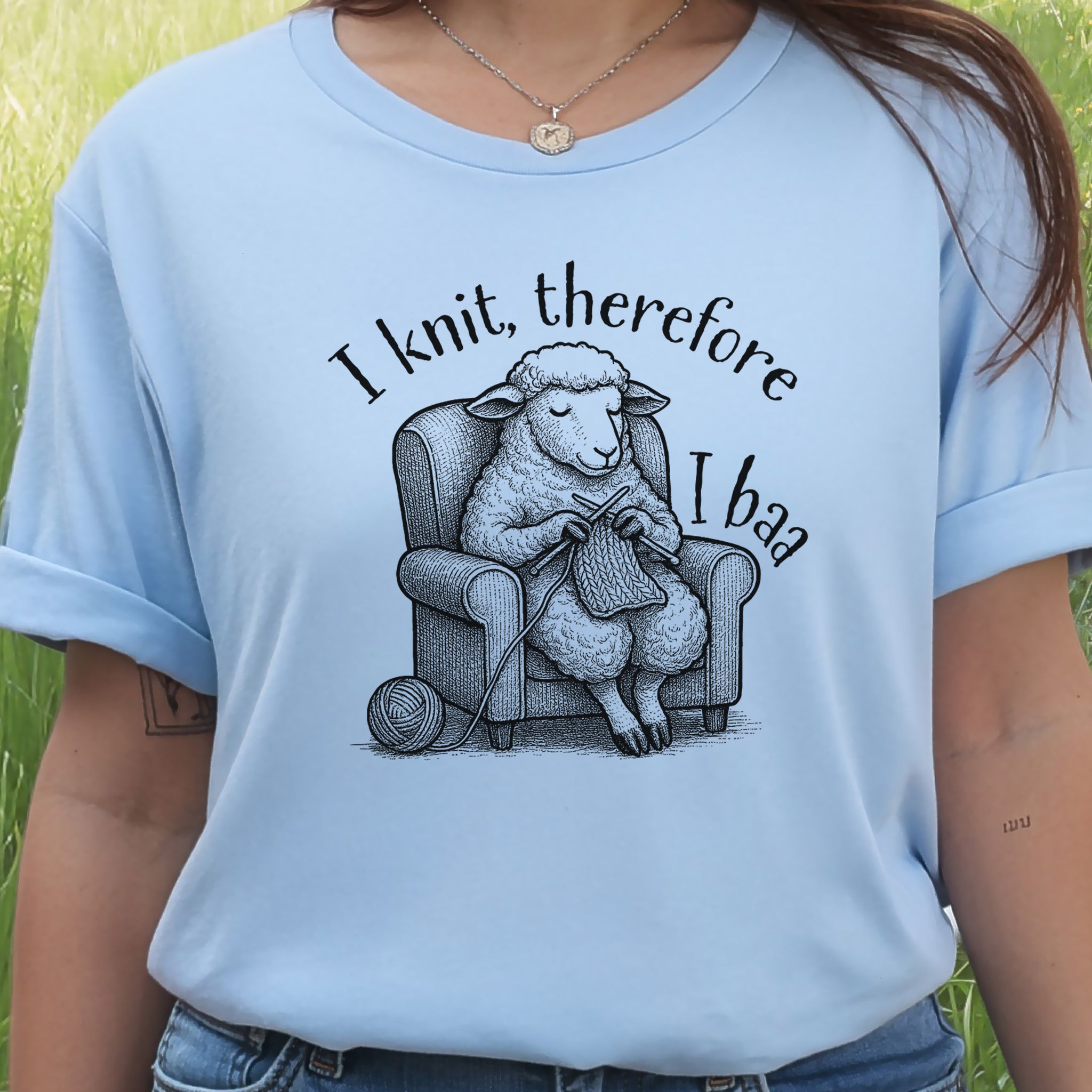 Knitting Sheep Philosophy T-Shirt – Funny Knitter Gift for Animal Lovers