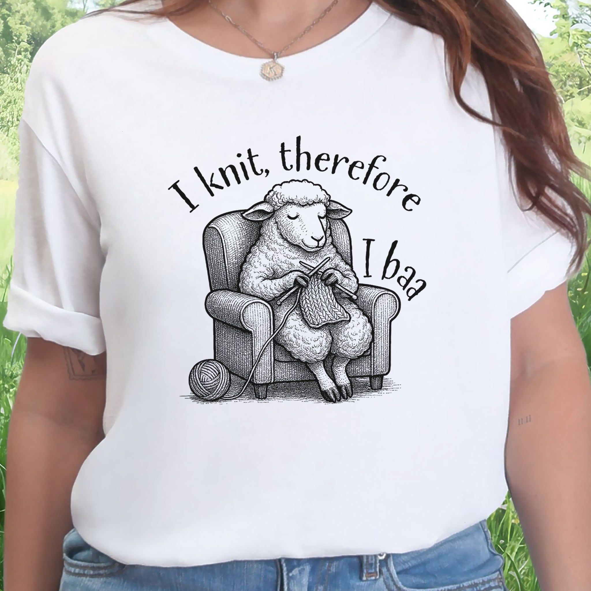 Knitting Sheep Philosophy T-Shirt – Funny Knitter Gift for Animal Lovers