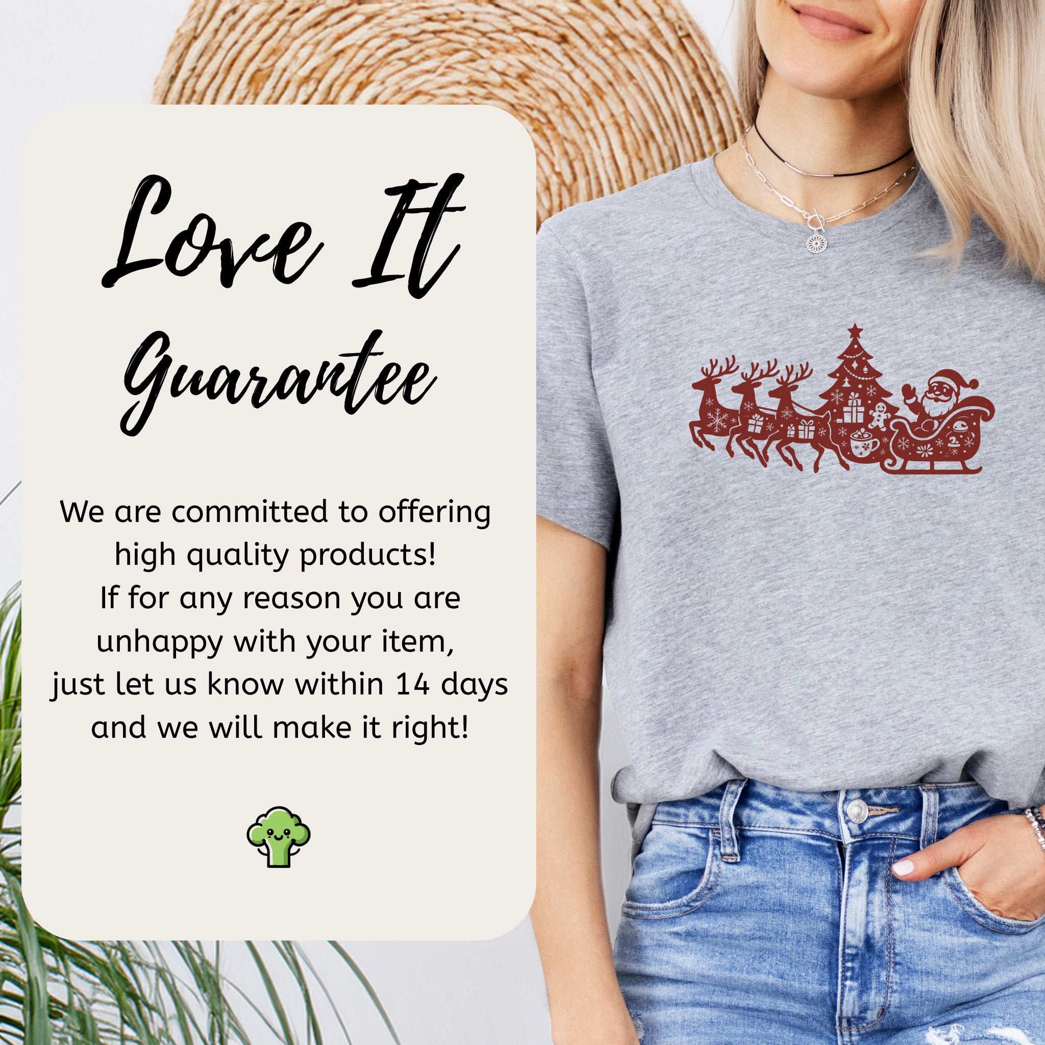 Silhouette Christmas Sleigh T-Shirt – Retro Reindeer Holiday Tee