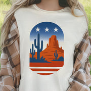 Sonoran Desert Cactus T-Shirt – Patriotic Arizona Landscape Tee