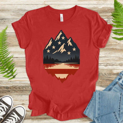 Patriotic Mountain Peaks T-Shirt – Colorado & Montana 4th of July Wilderness Tee