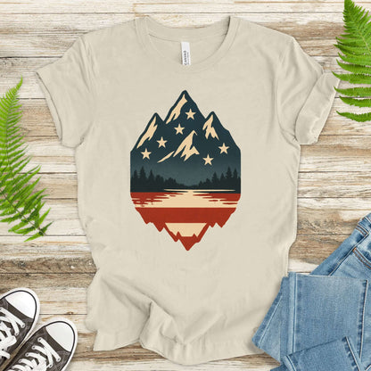 Patriotic Mountain Peaks T-Shirt – Colorado & Montana 4th of July Wilderness Tee