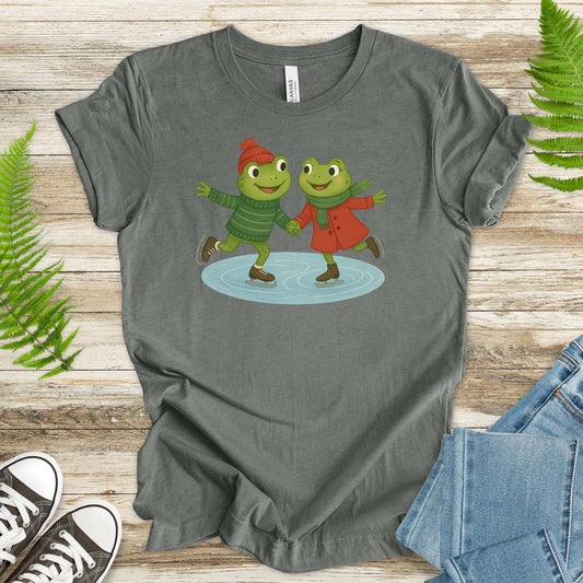 Skating Froggies T-Shirt – Cute Frog Ice Skating Winter Tee