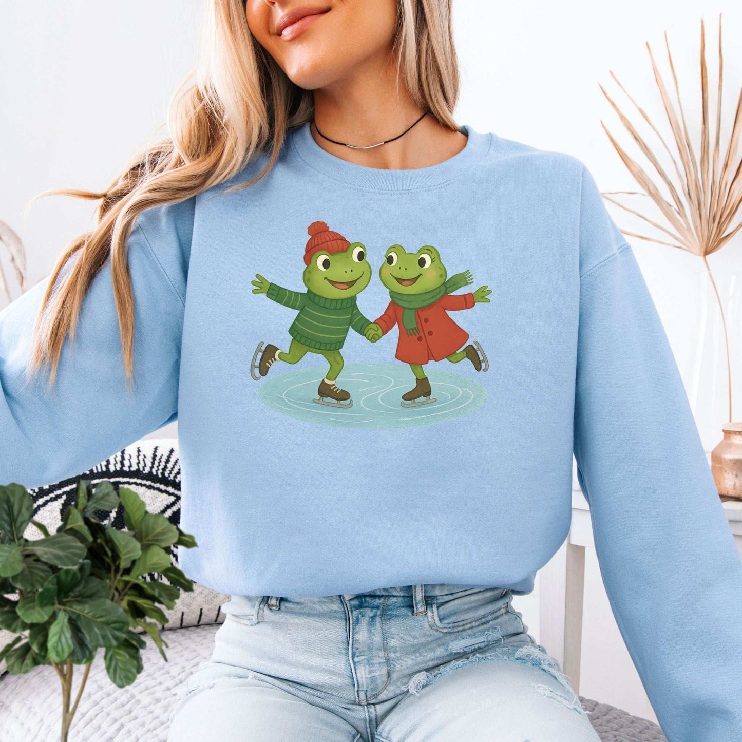Frogs on Ice Sweatshirt – Cute Winter Skating Frog Gift