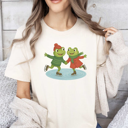 Skating Froggies T-Shirt – Cute Frog Ice Skating Winter Tee