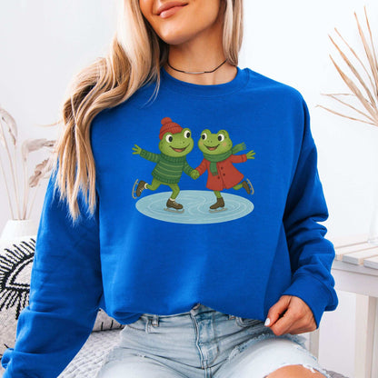 Frogs on Ice Sweatshirt – Cute Winter Skating Frog Gift