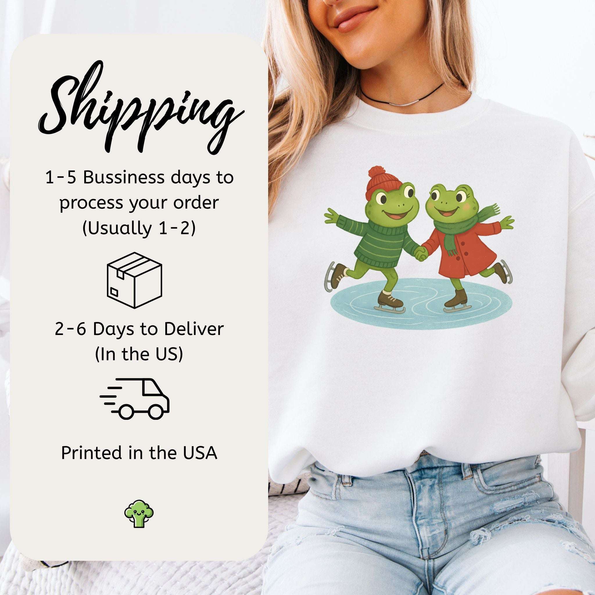 Frogs on Ice Sweatshirt – Cute Winter Skating Frog Gift