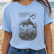 Dolphins and Coral Reef Sketch T-Shirt – Ocean Spirit Animal Tee