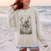 Octopus & Coral Reef Sweatshirt – Artistic Ocean Life Gift for Sea Lovers