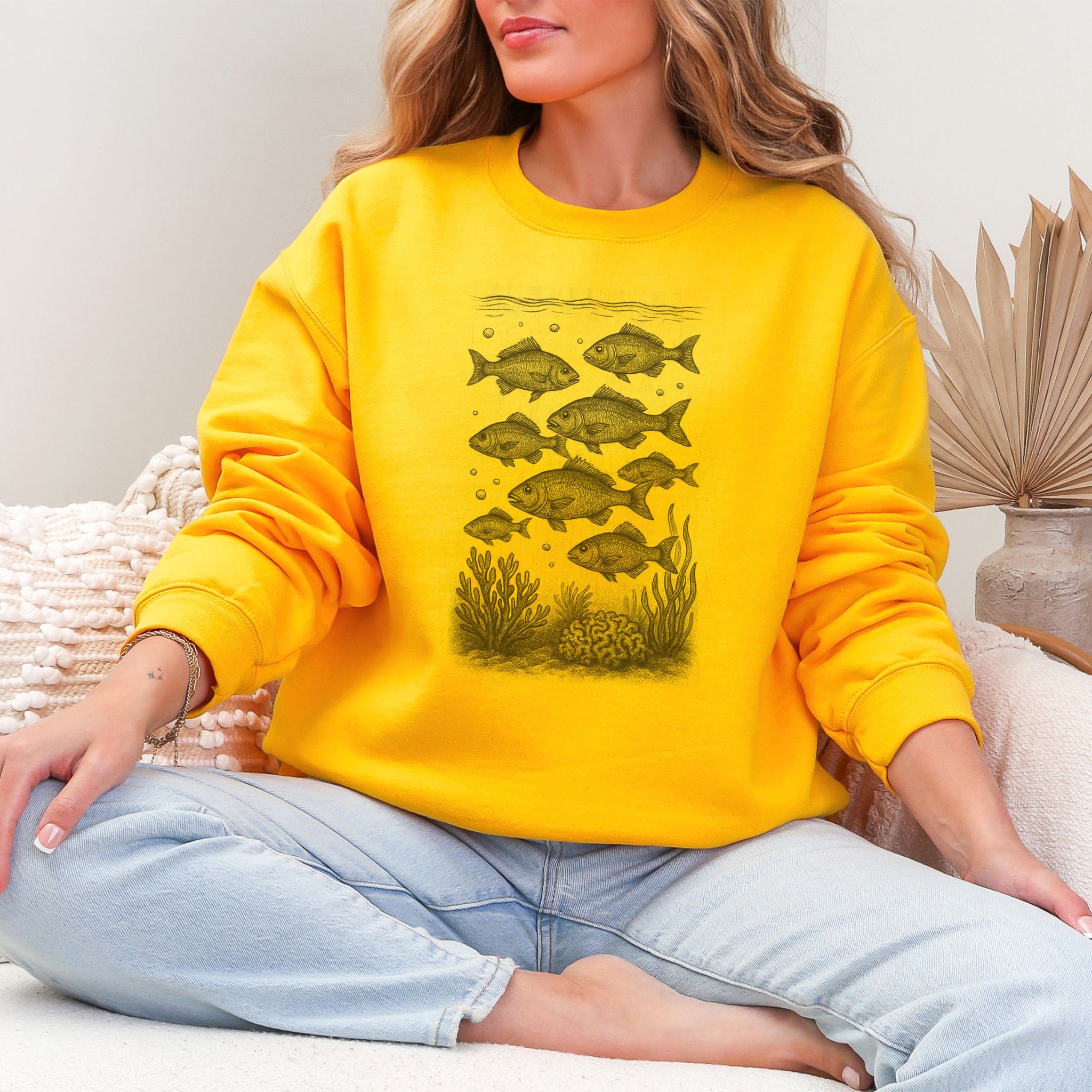 Fish Sweatshirt Respect the Locals Retro –  Ocean Life Gift