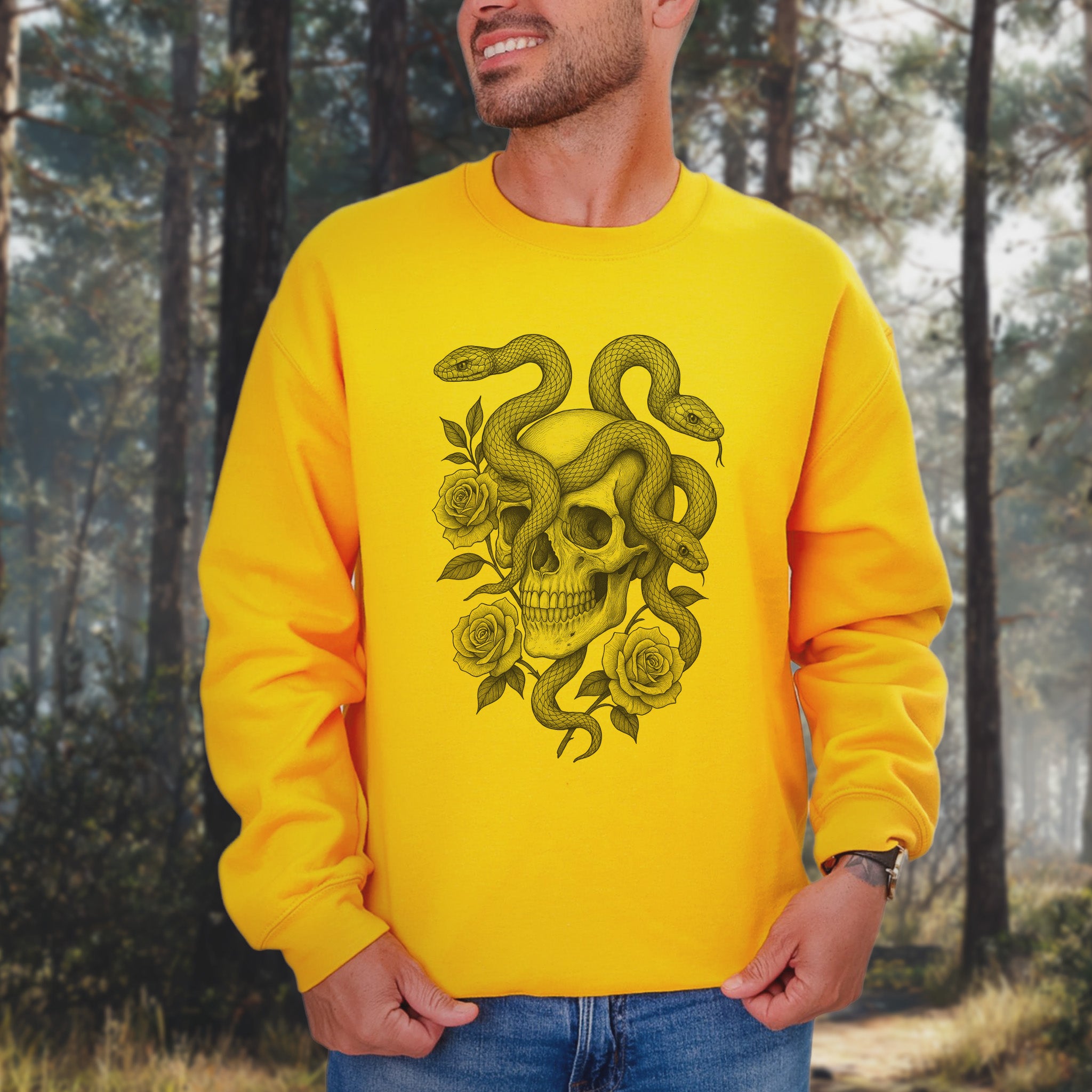 Snake and Skull Sweatshirt – Spirit Animal of Transformation and Rebirth