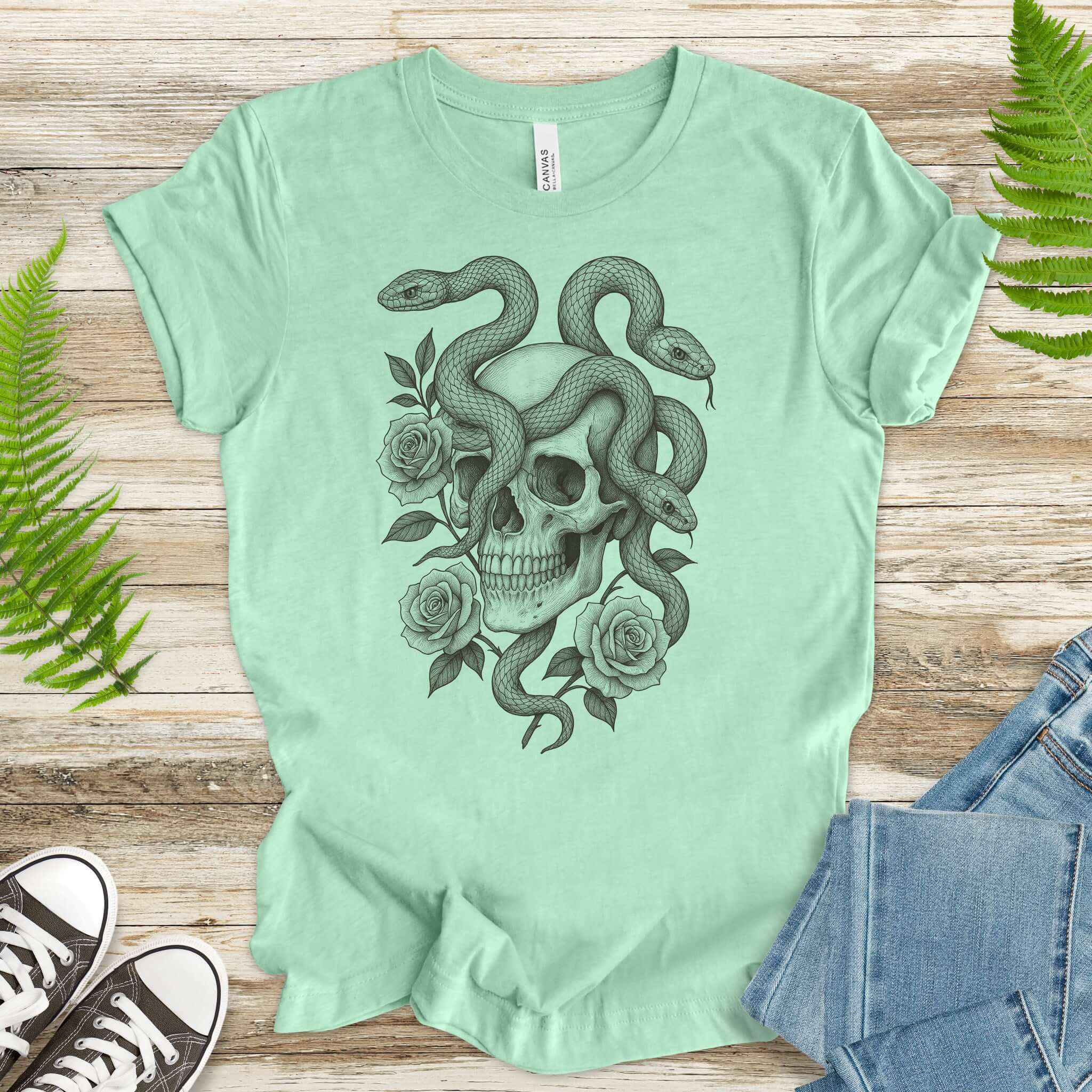 Snake and Skull T-Shirt – Spirit Animal of Transformation and Rebirth