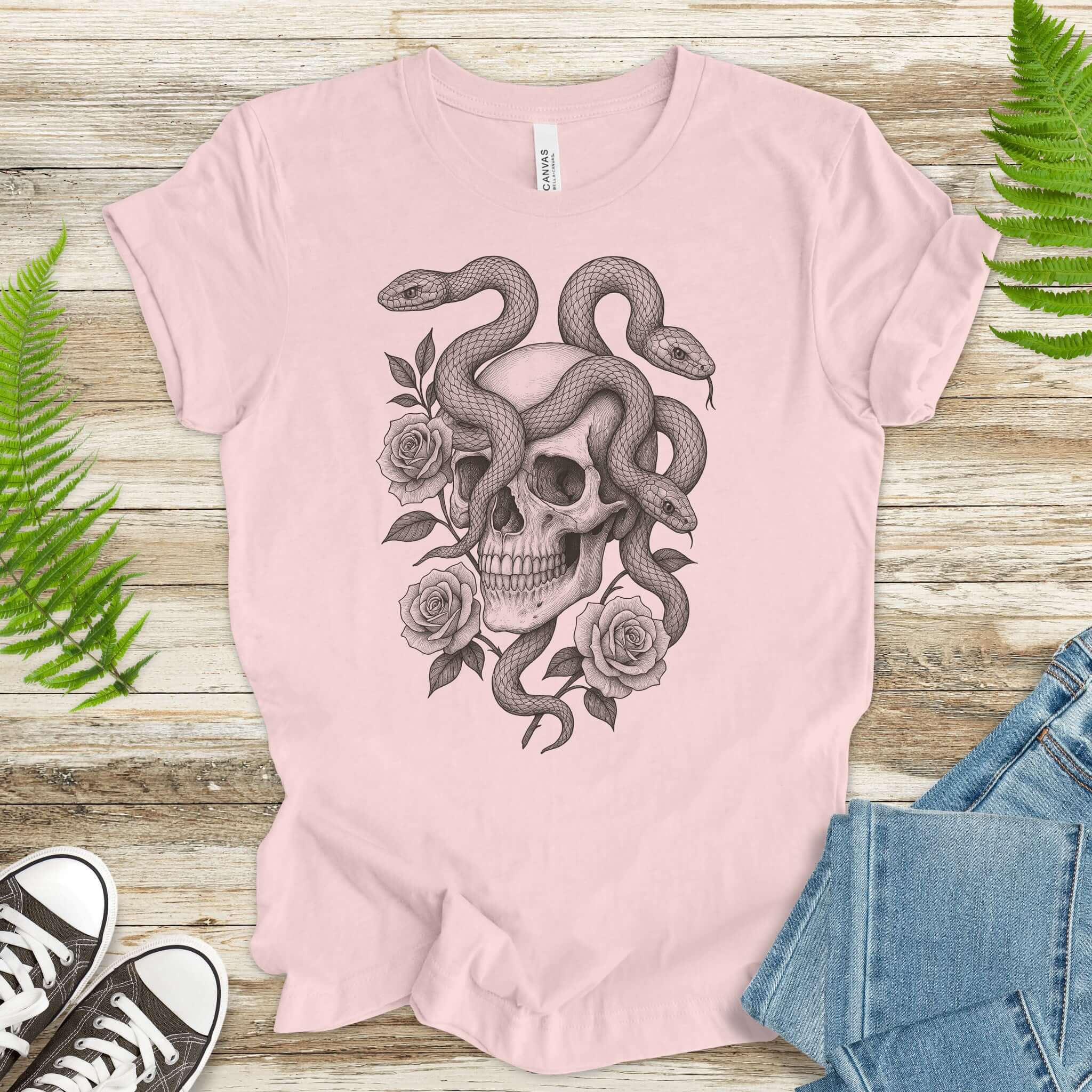 Snake and Skull T-Shirt – Spirit Animal of Transformation and Rebirth