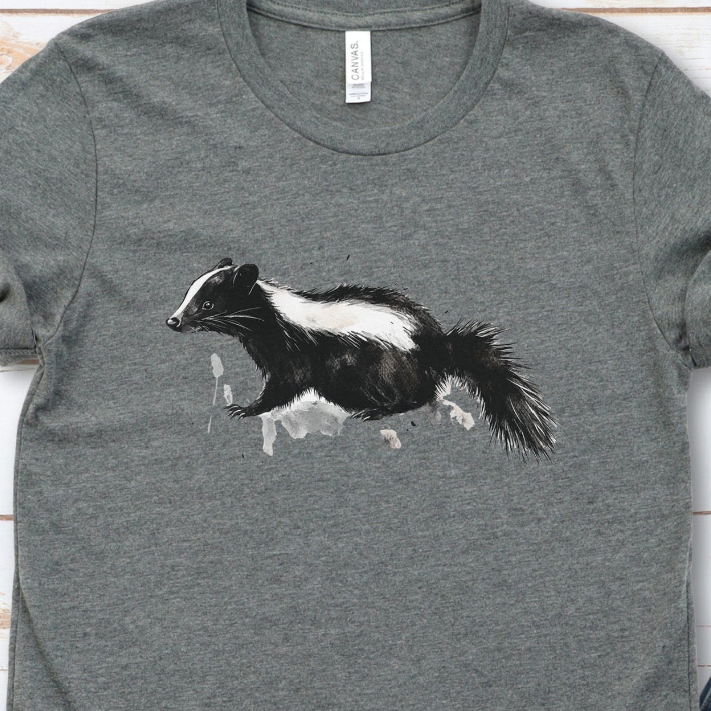 Watercolor Skunk T-Shirt – Cute & Quirky Forest Animal Lover Tee