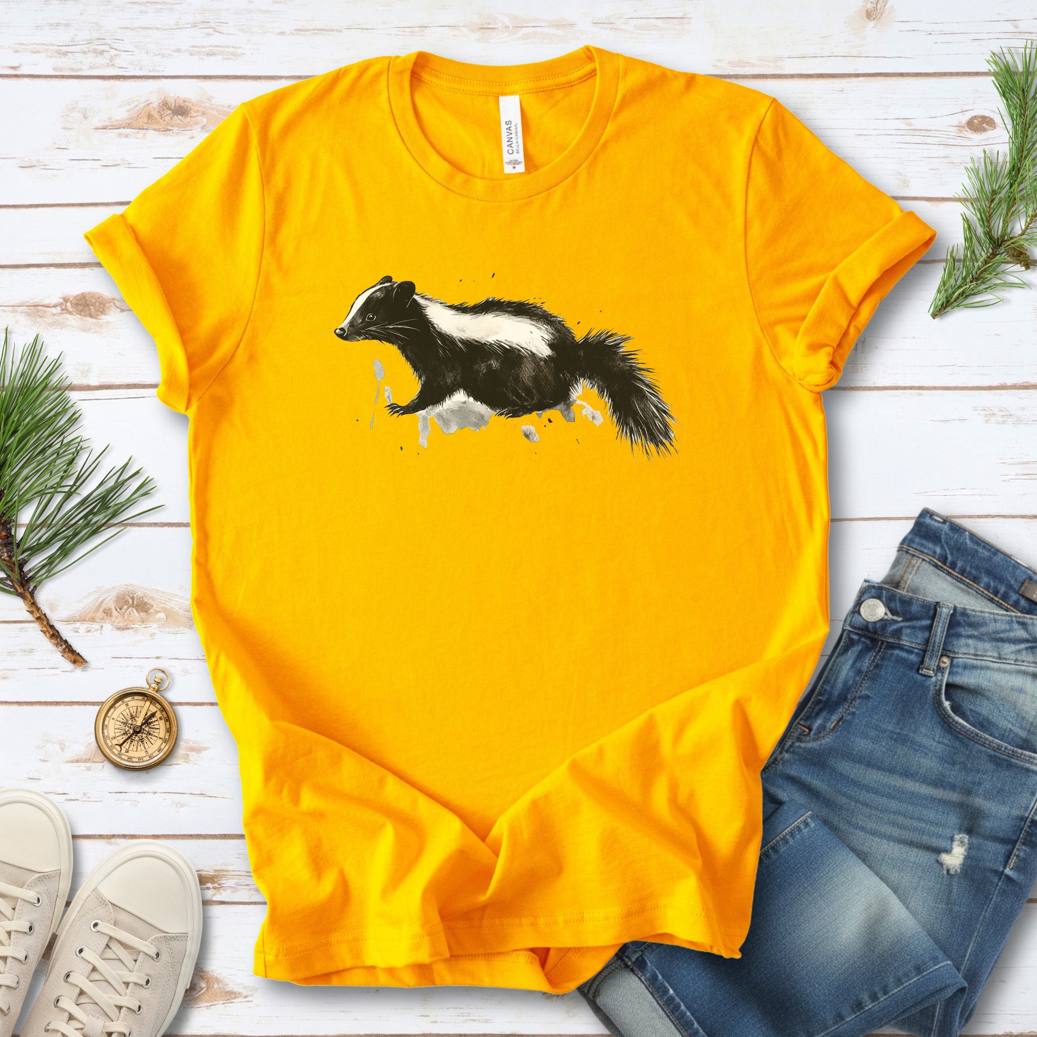 Watercolor Skunk T-Shirt – Cute & Quirky Forest Animal Lover Tee
