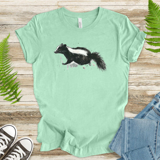 Watercolor Skunk T-Shirt – Cute & Quirky Forest Animal Lover Tee