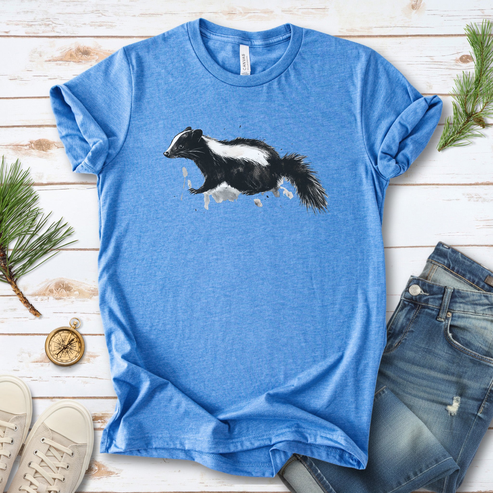 Watercolor Skunk T-Shirt – Cute & Quirky Forest Animal Lover Tee