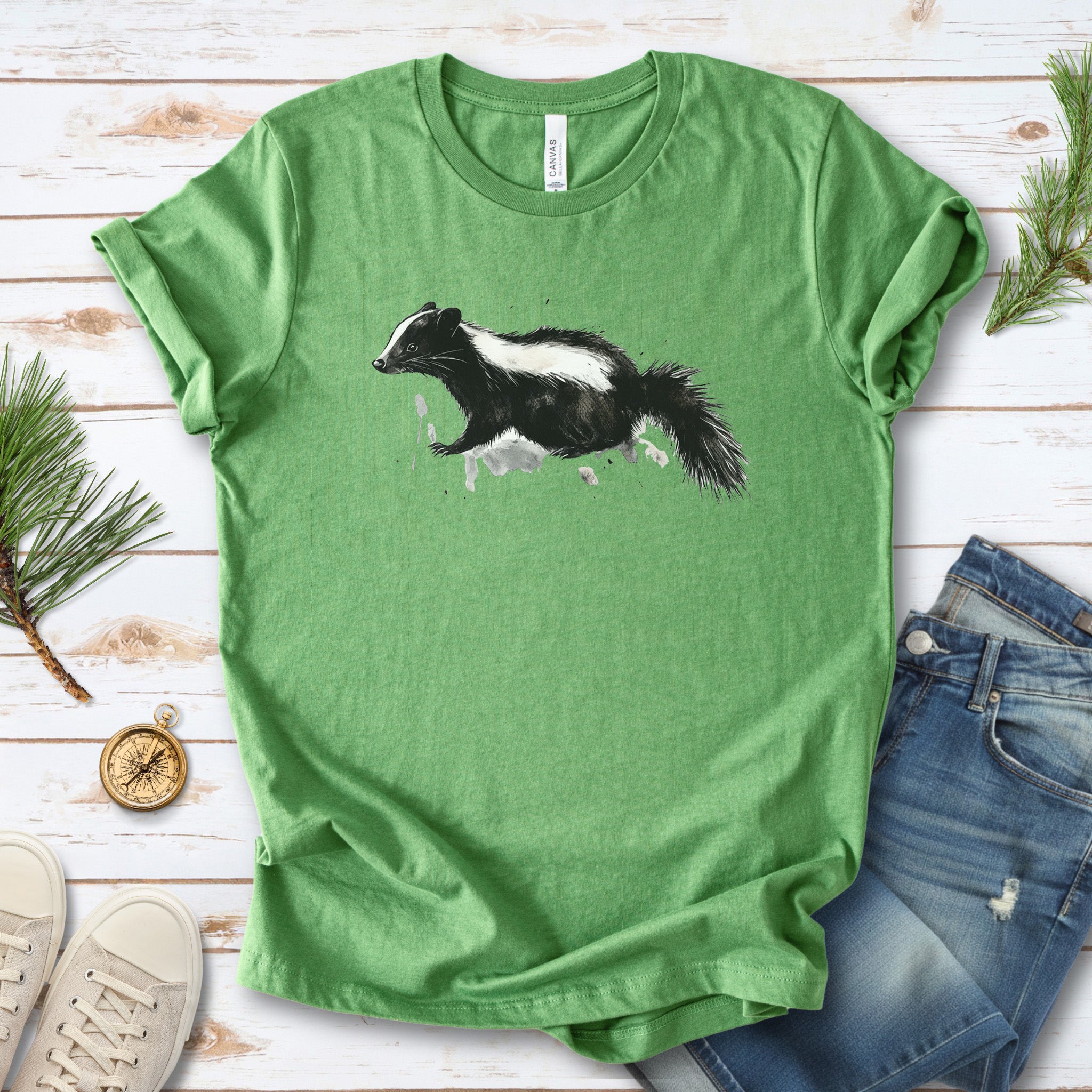 Watercolor Skunk T-Shirt – Cute & Quirky Forest Animal Lover Tee