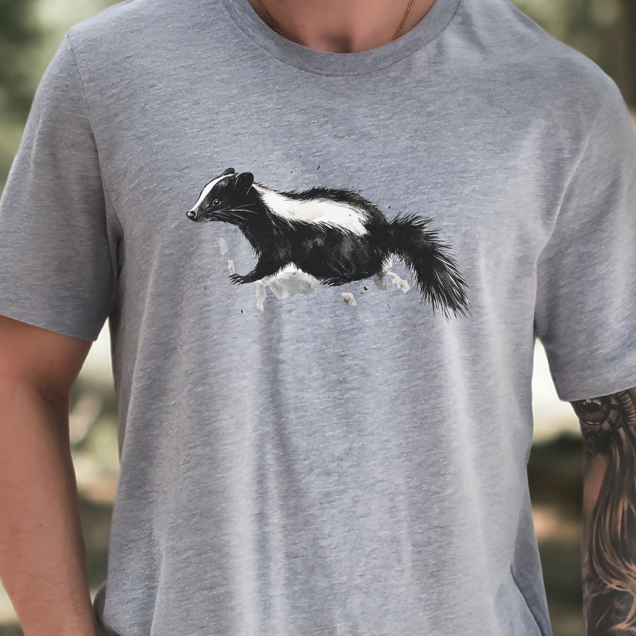 Watercolor Skunk T-Shirt – Cute & Quirky Forest Animal Lover Tee