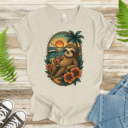 Sloth Beach Vibes Vacation T-Shirt