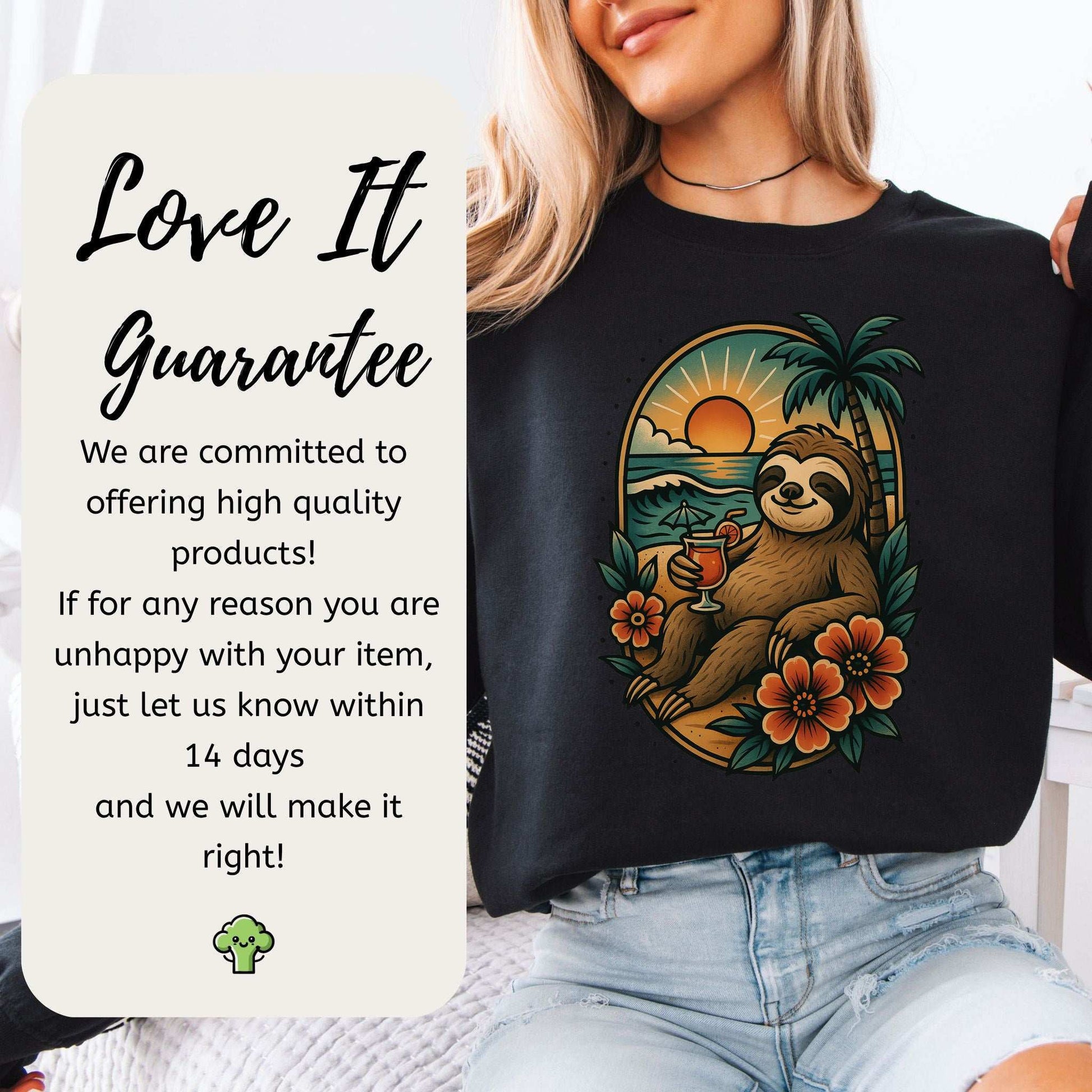 Sloth Beach Sweatshirt – Vacation Vibes for Chill Animal Lovers