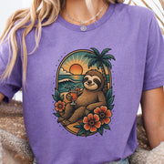 Sloth Beach Vibes Vacation T-Shirt