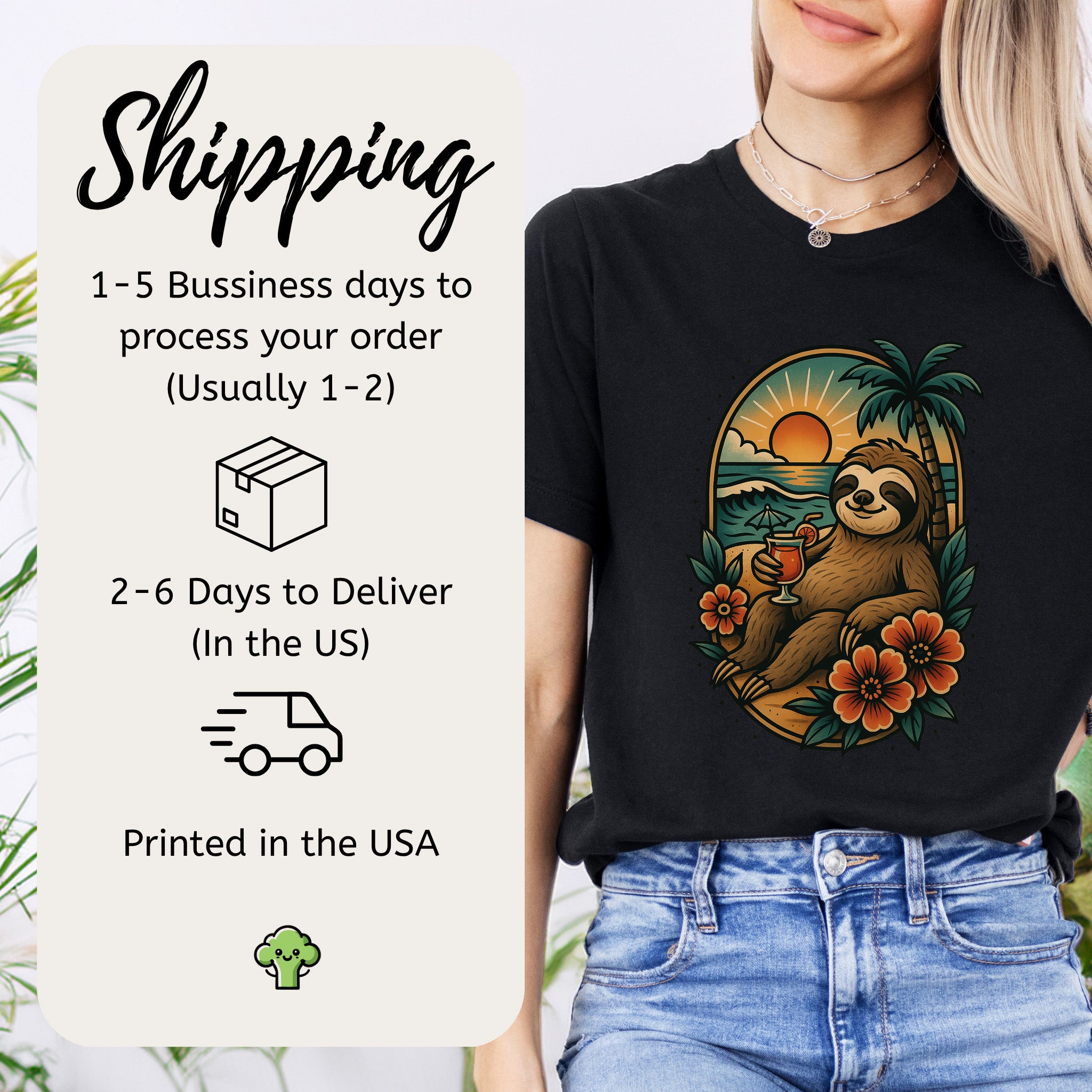 Sloth Beach Vibes Vacation T-Shirt