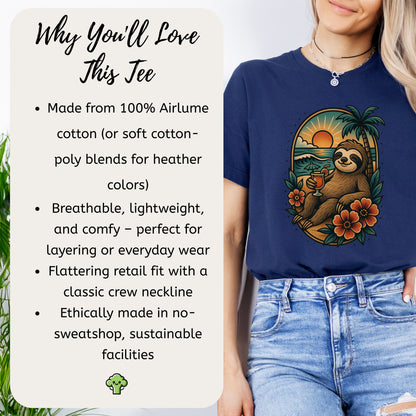 Sloth Beach Vibes Vacation T-Shirt