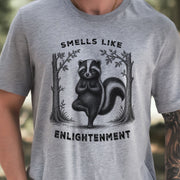 Smells Like Enlightenment Funny Skunk Yoga Nature Lover Gift T-Shirt
