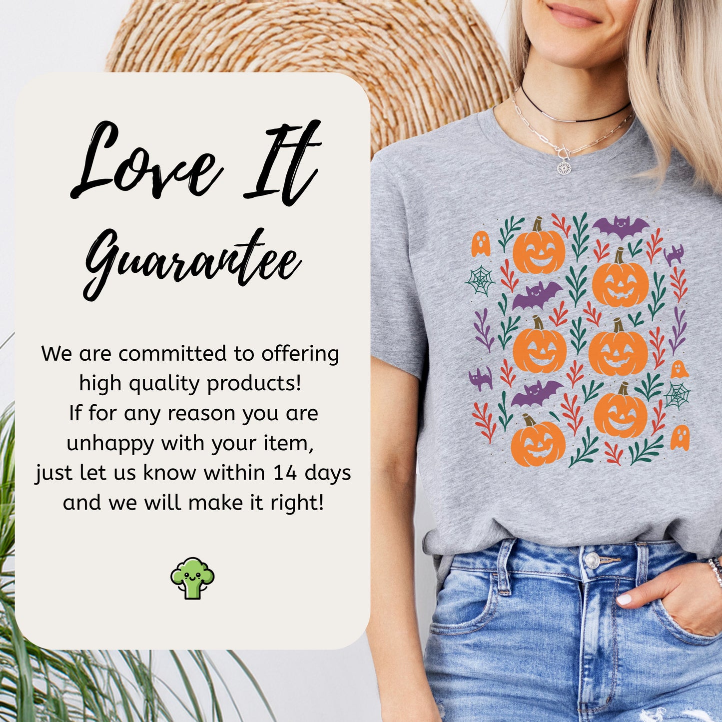 Pumpkin Bats Halloween T-Shirt – Cute Spooky Doodles Fall Tee