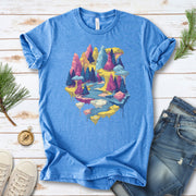 Soft Lands T-Shirt – Psychedelic Fantasy Forest & Dreamscape Mountain Art