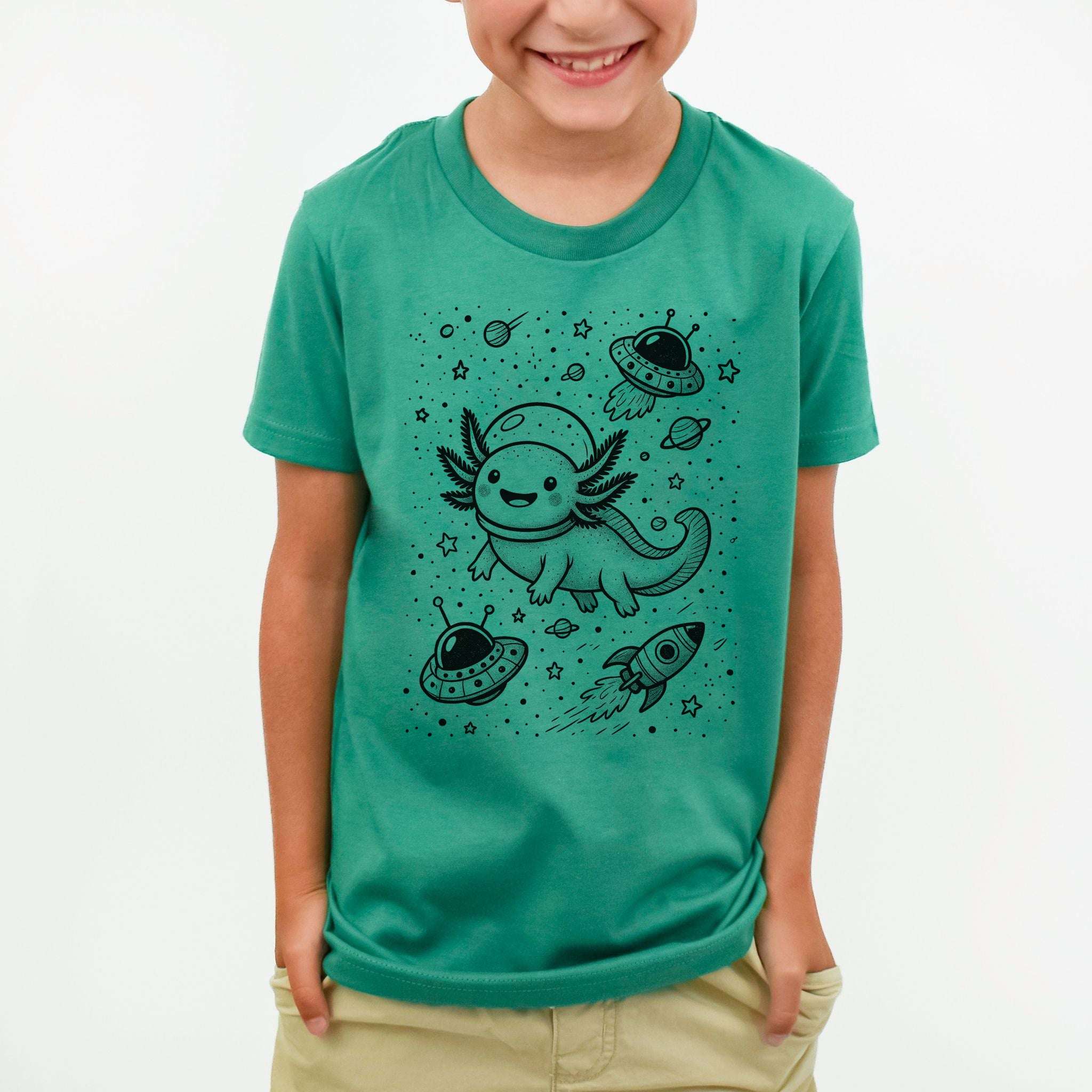 Space Axolotl Adventure – Galactic Cutie Youth Tee