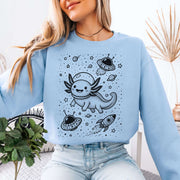 Axolotl in Space Sweatshirt – Funny Amphibian Lover Gift Crewneck