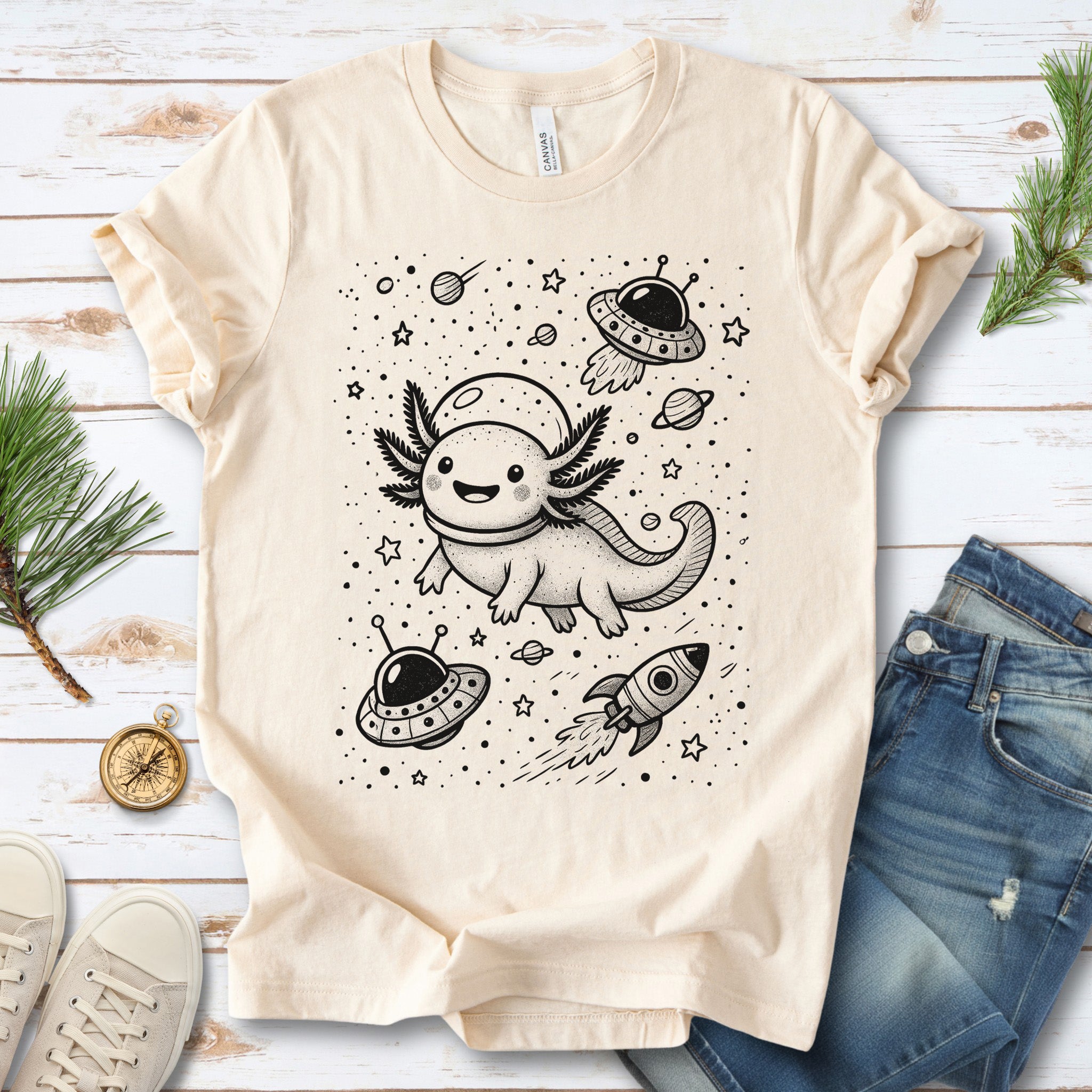 Space Axolotl Adventure T-Shirt