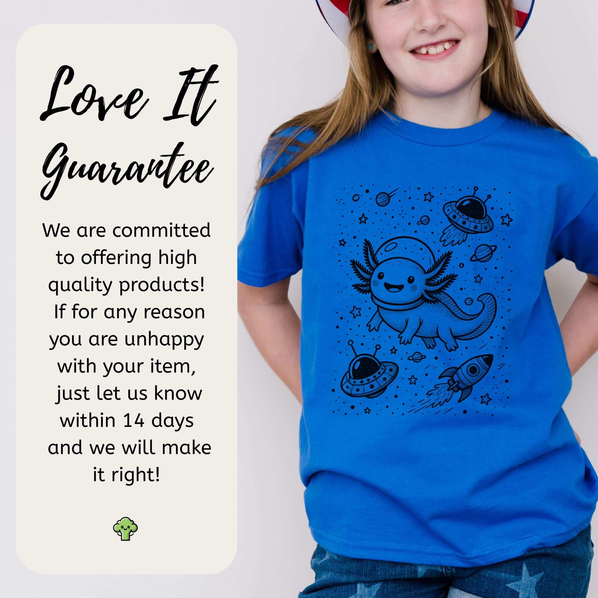 Space Axolotl Adventure – Galactic Cutie Youth Tee