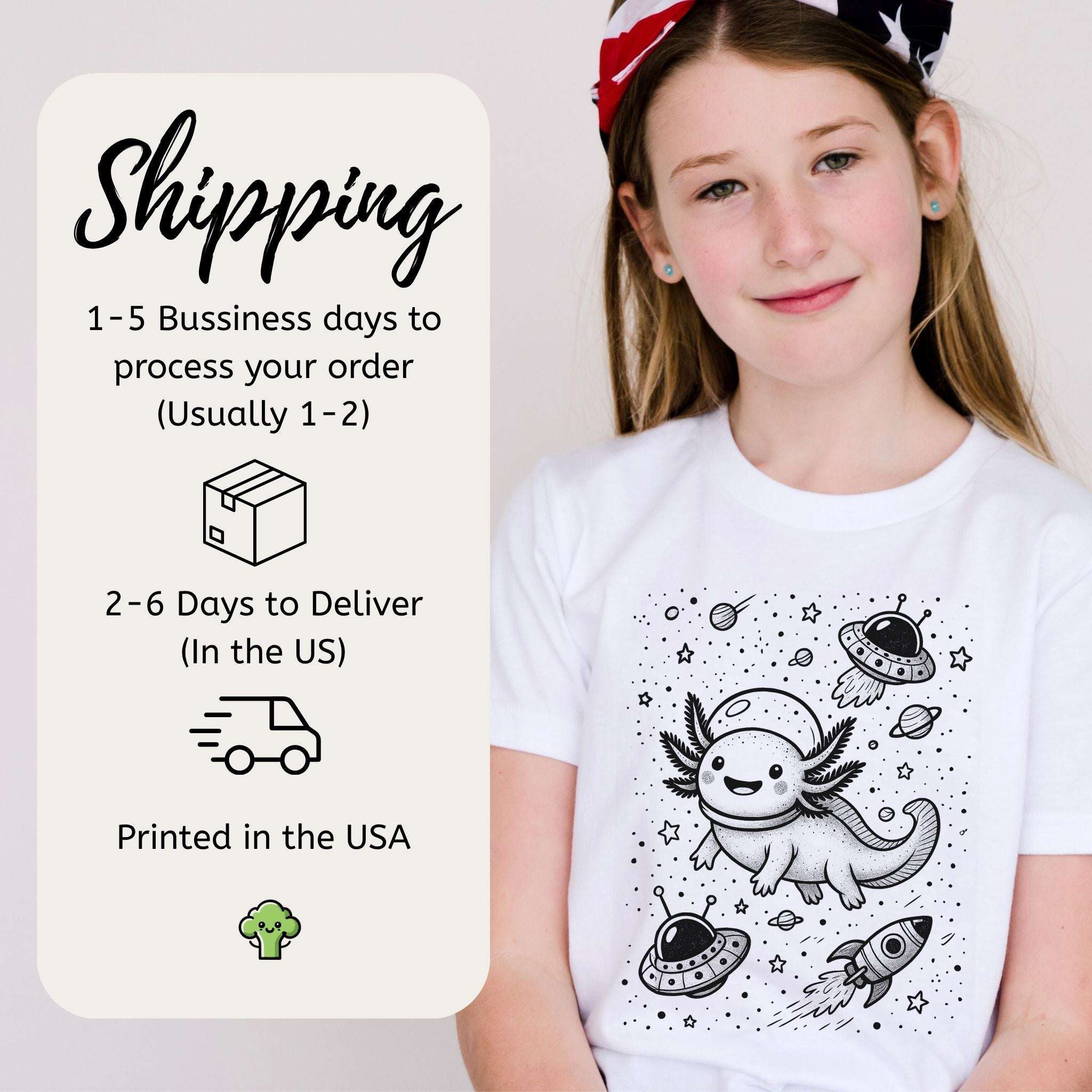 Space Axolotl Adventure – Galactic Cutie Youth Tee