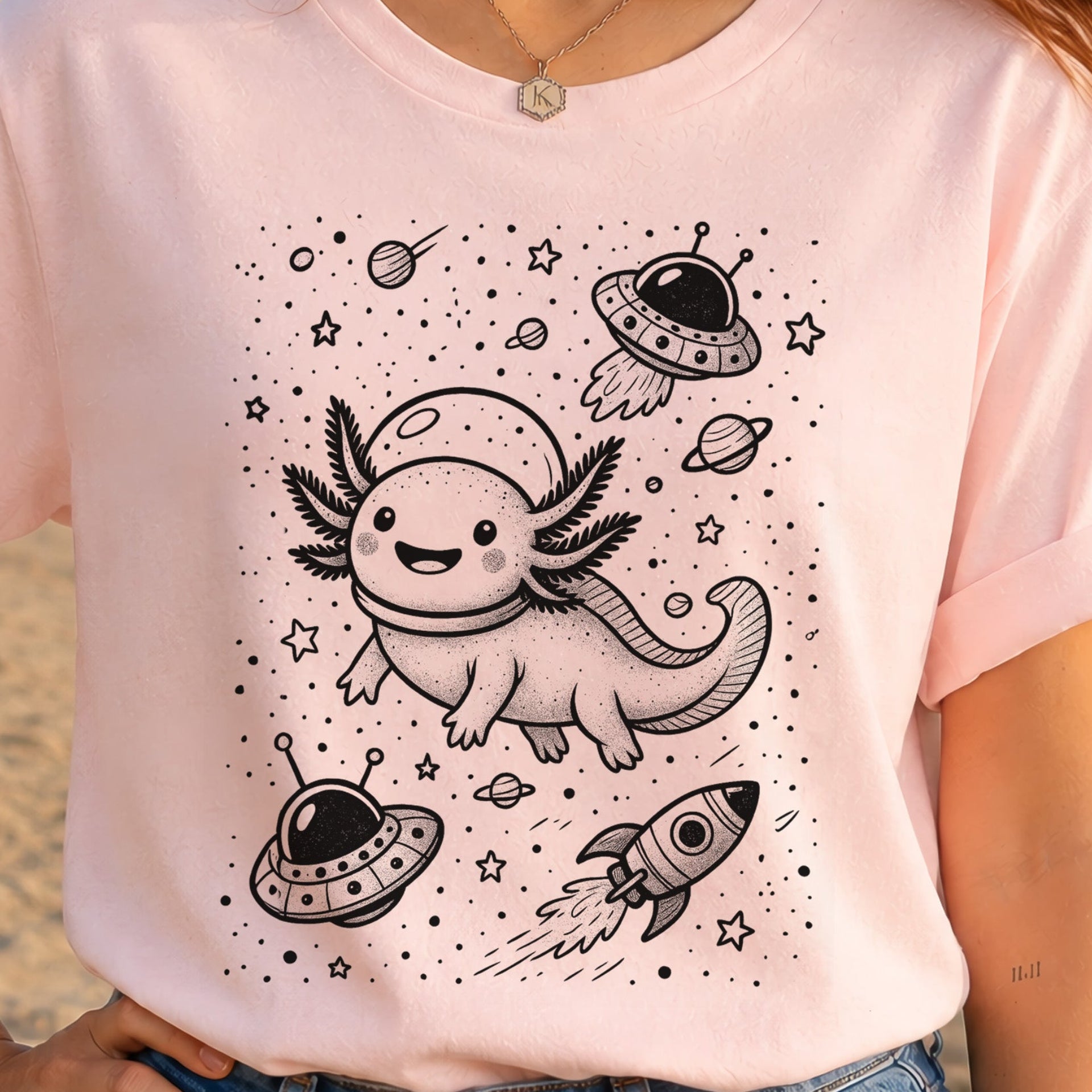 Space Axolotl Adventure T-Shirt