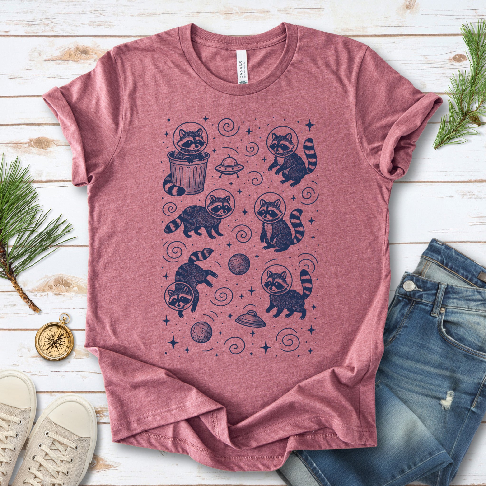 Space Raccoons Adventure Funny T-Shirt