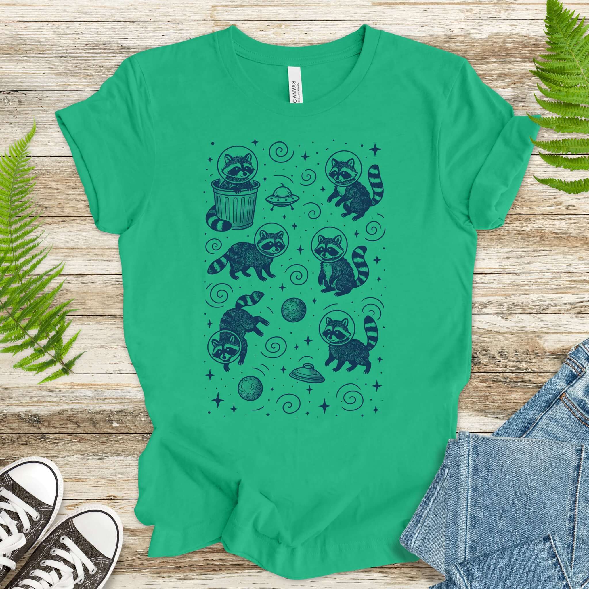 Space Raccoons Adventure Funny T-Shirt