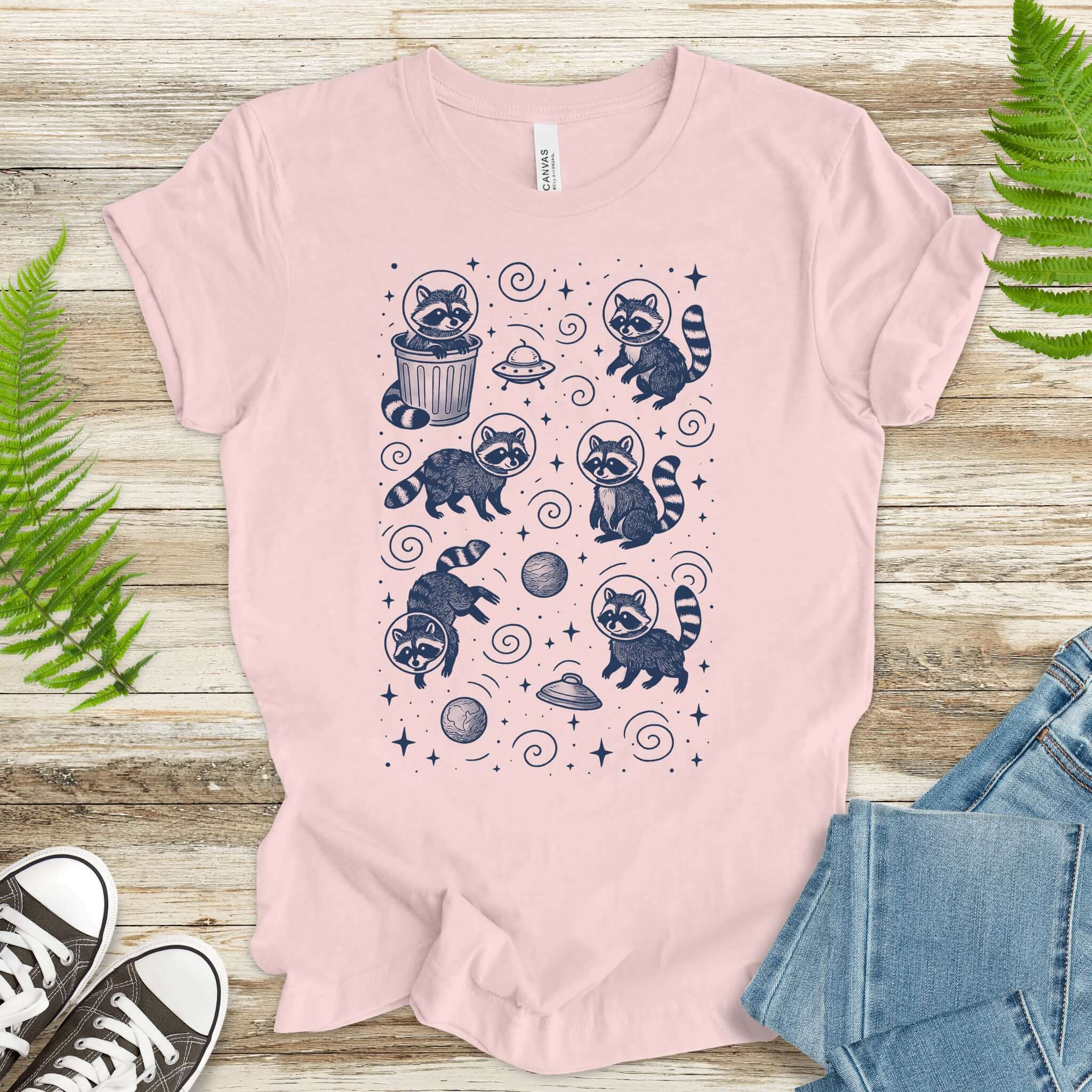 Space Raccoons Adventure Funny T-Shirt