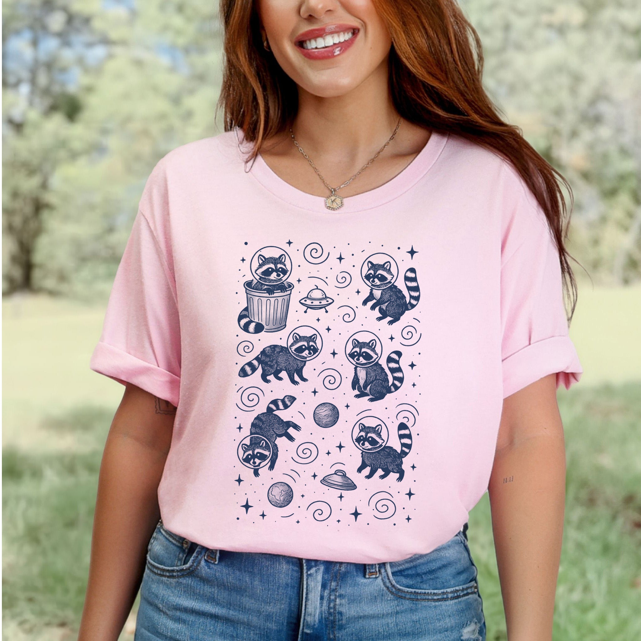 Space Raccoons Adventure Funny T-Shirt