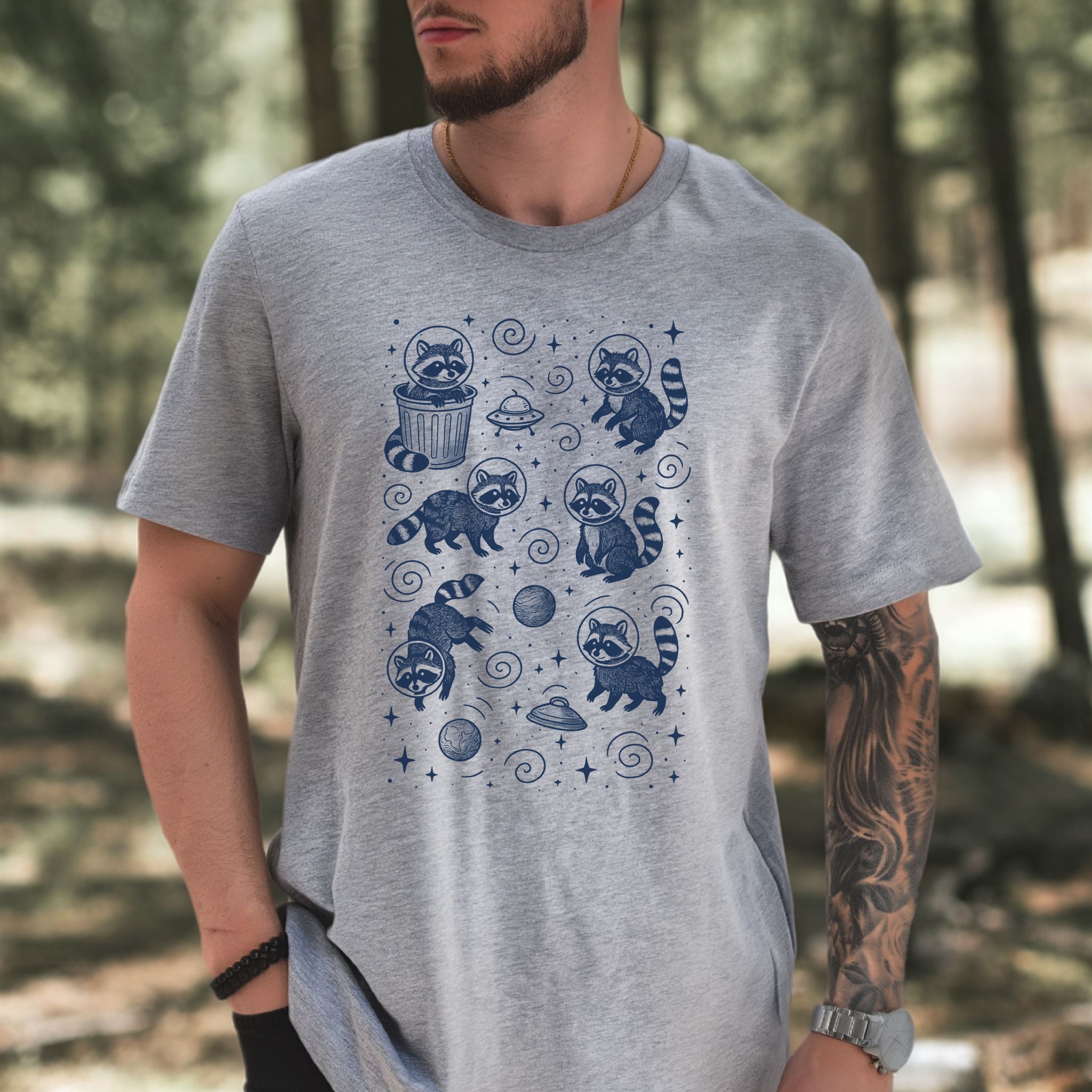 Space Raccoons Adventure Funny T-Shirt